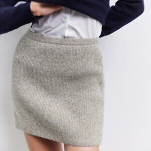 ZARA Oat Beige Knitted Wool Skirt NWT